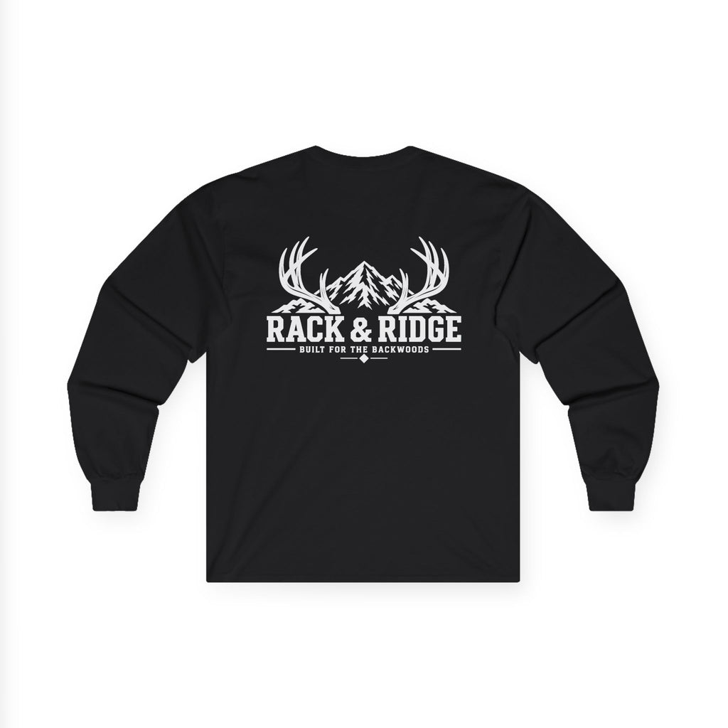 Rack & Ridge Signature Antler Logo Long Sleeve — Outdoor Lifestyle Crew Shirt