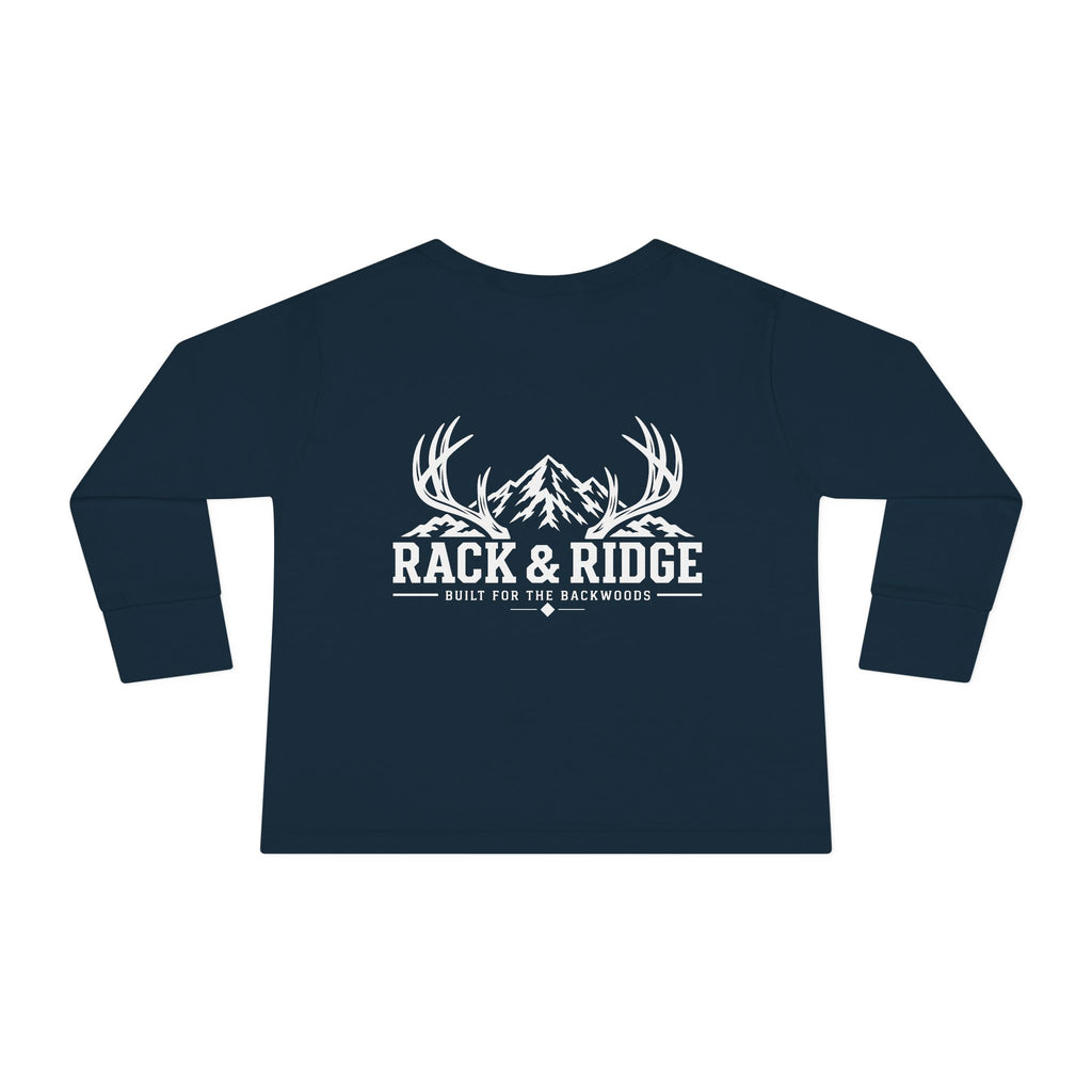 Rack & Ridge Signature Antler Logo Toddler Long Sleeve — Kids Outdoor Shirt