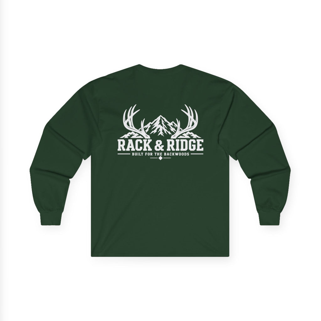 Rack & Ridge Signature Antler Logo Long Sleeve — Outdoor Lifestyle Crew Shirt