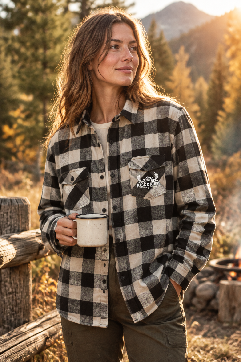 Rack & Ridge Buffalo Plaid Logo Flannel