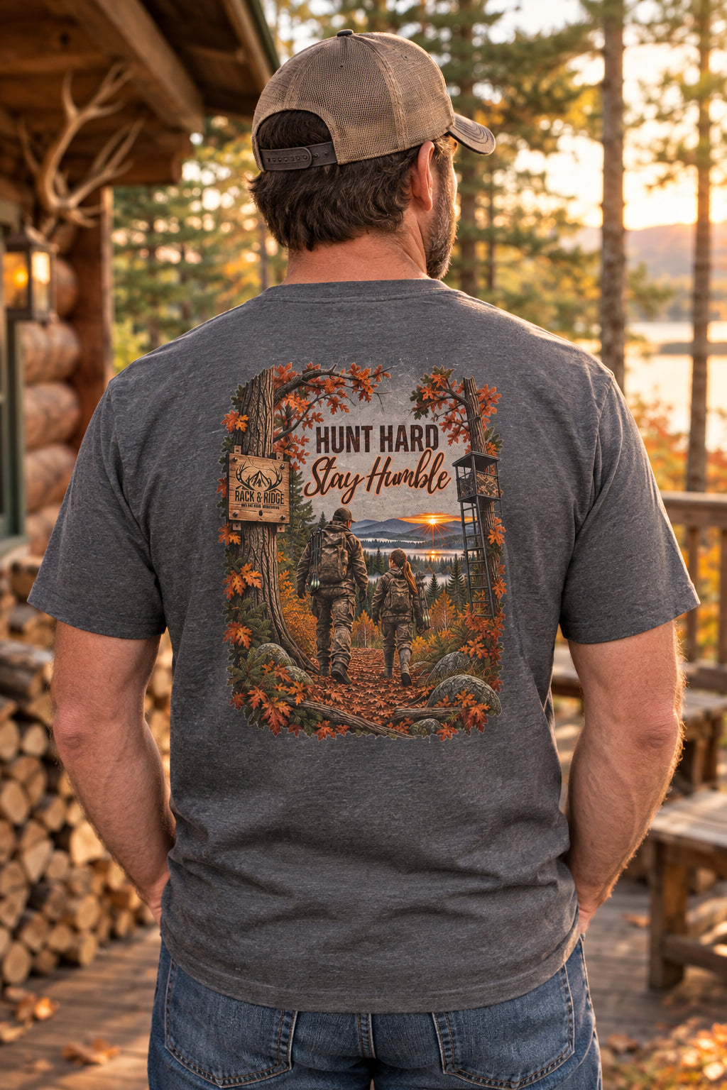Rack & Ridge “Hunt Hard. Stay Humble.” Tee — Outdoor Daughter Shirt
