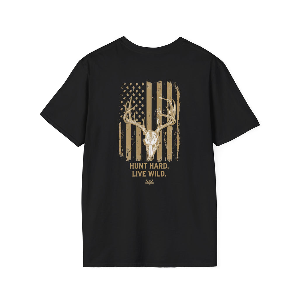 Hunt Hard. Live Wild. | Rack & Ridge Flag T-Shirt