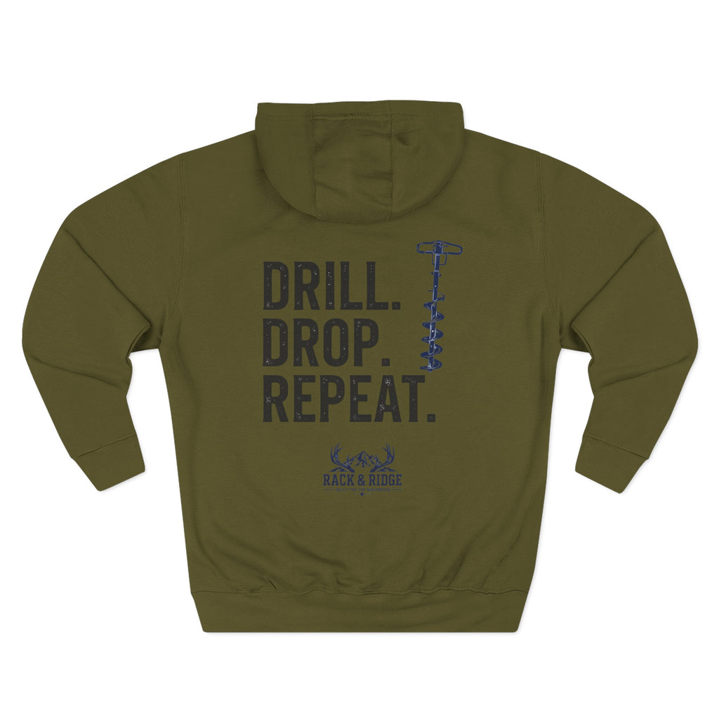 Drill. Drop. Repeat. | Rack & Ridge Hoodie