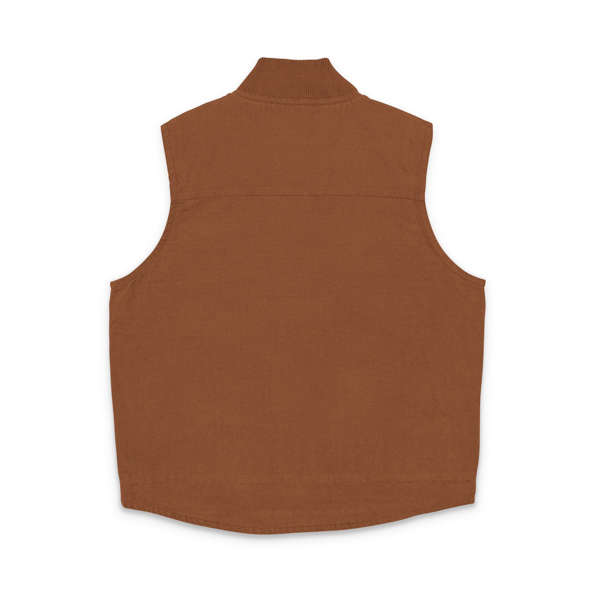 Embroidered Black Duck Cloth Work Vest — Yellow Floral Chest Design