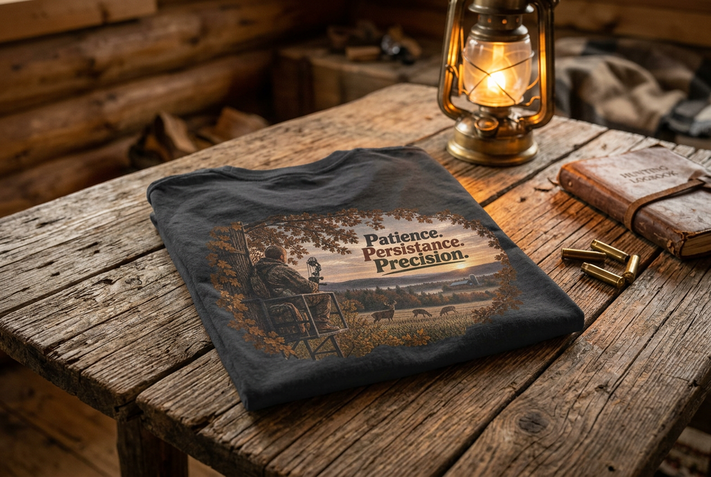 Rack & Ridge Antler Logo Tee — Patience. Persistence. Precision.
