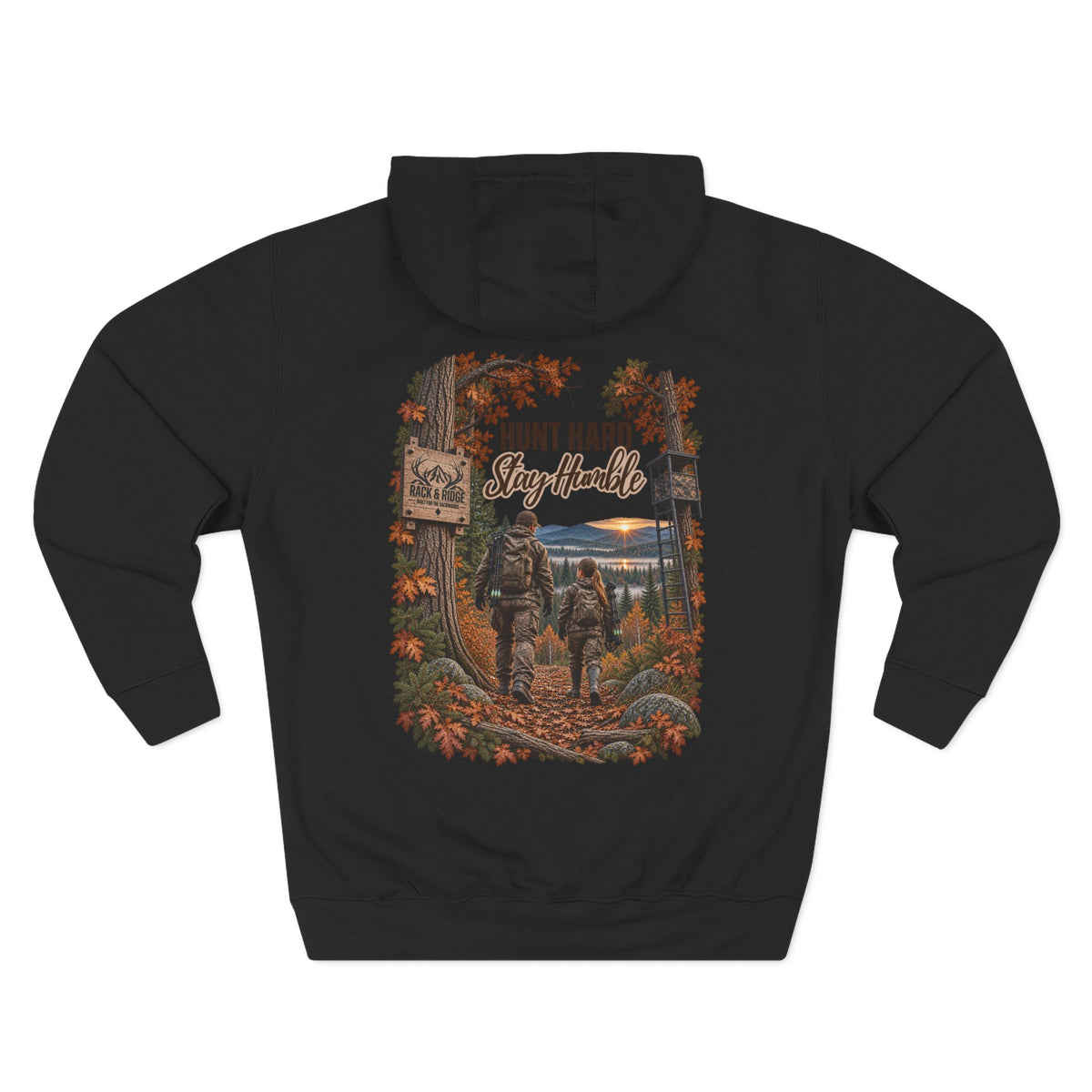 Rack & Ridge “Hunt Hard. Stay Humble.” Hoodie — Outdoor Daughter Fleece