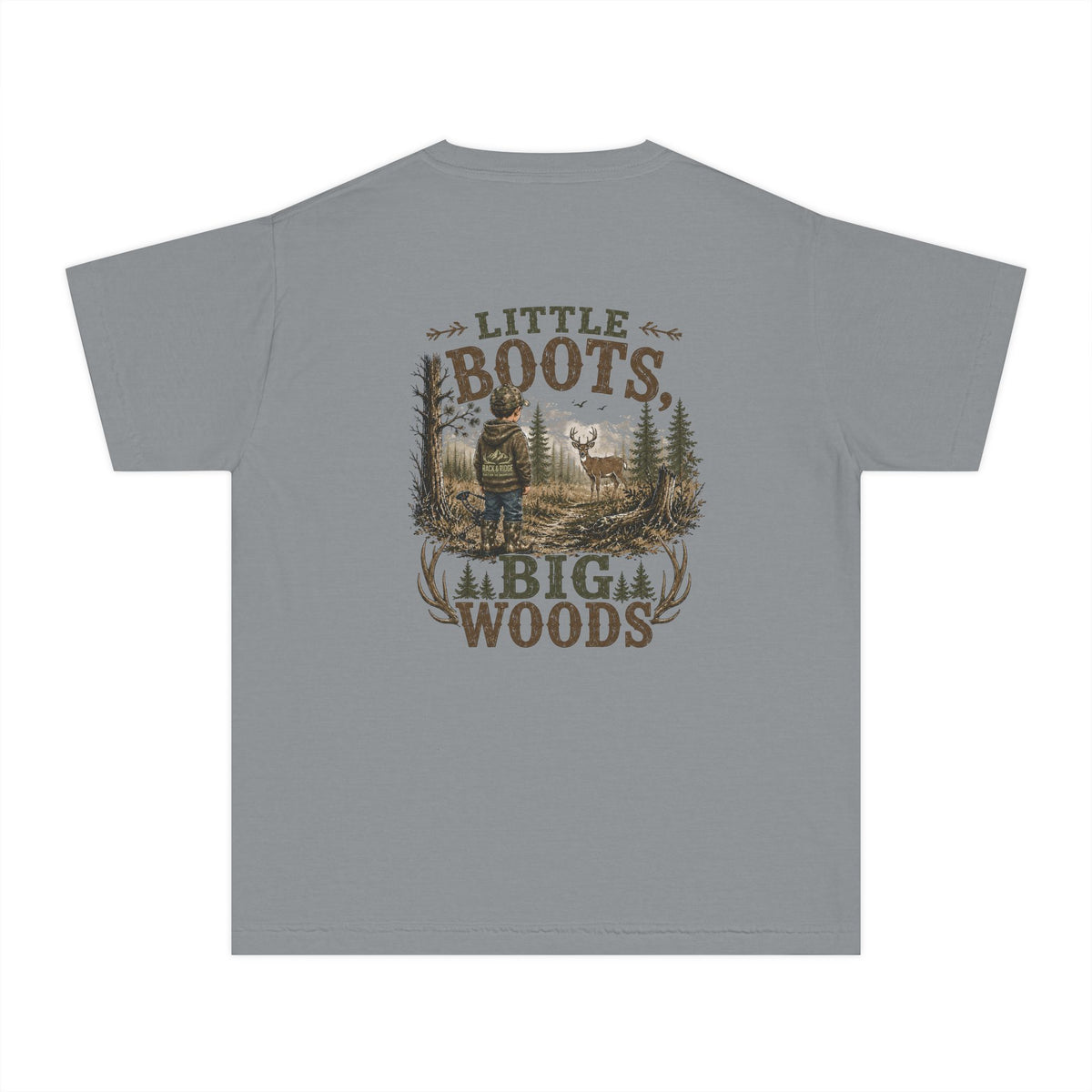 RACK & RIDGE Little Boots, Big Woods Youth Boys' Woodland T-Shirt