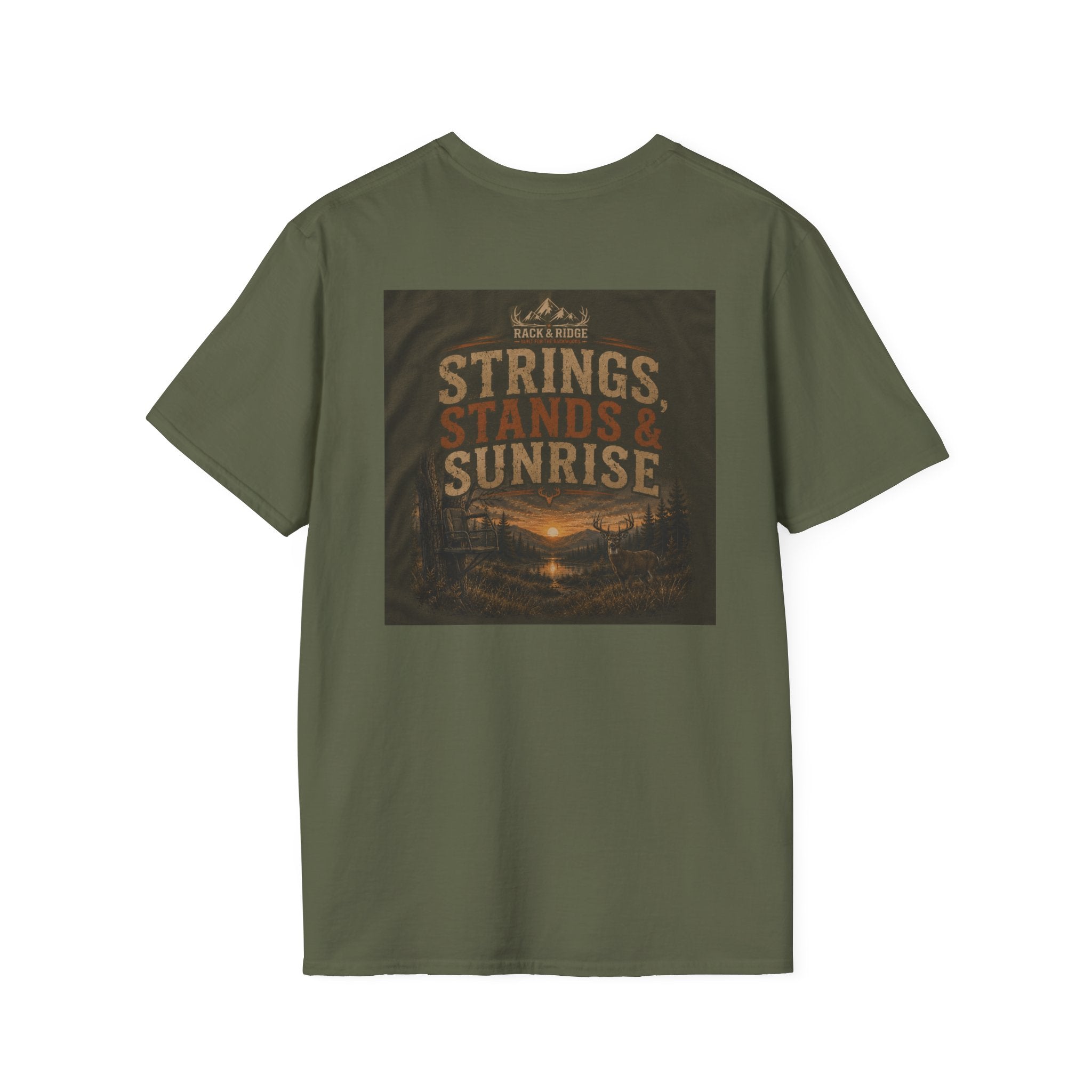 Rack & Ridge | Strings, Stands & Sunrise T-Shirt — Muted Colorway