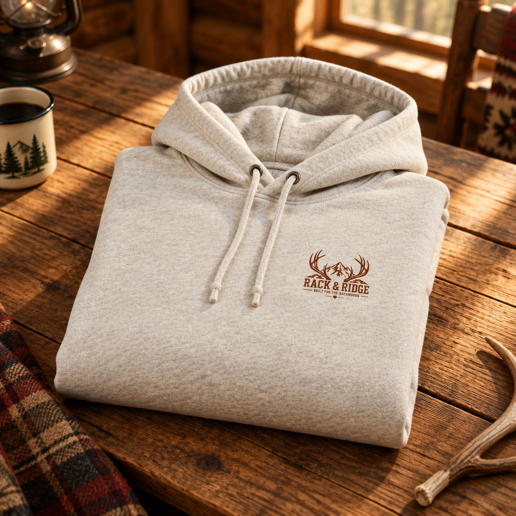 An oatmeal pullover hoodie 