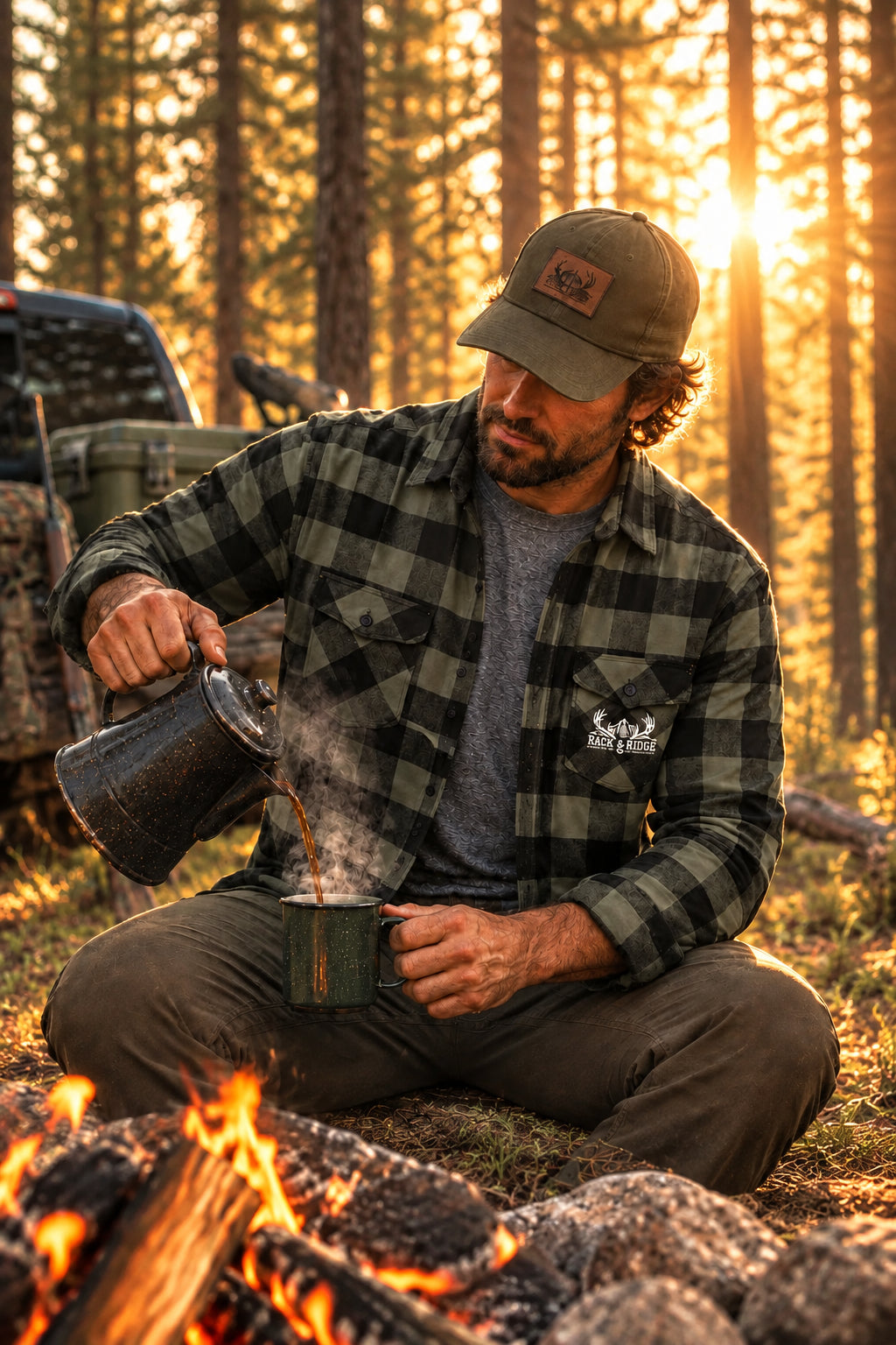 Rack & Ridge Buffalo Plaid Logo Flannel