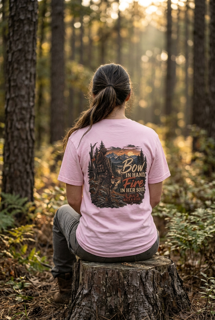 Rack & Ridge | Bow in Hand. Fire in Her Soul. T-Shirt