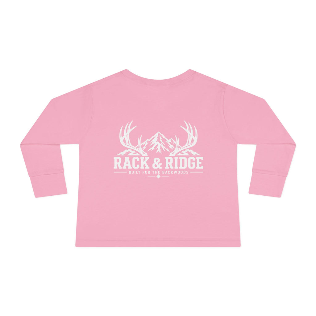 Rack & Ridge Signature Antler Logo Toddler Long Sleeve — Kids Outdoor Shirt