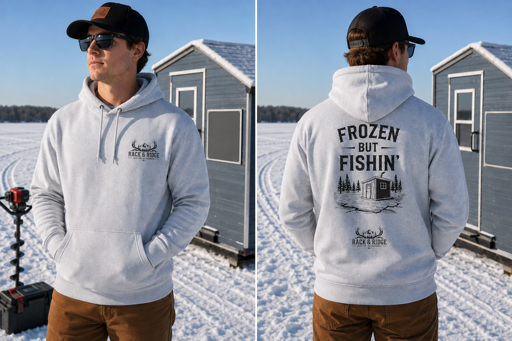 "Frozen but Fishin' "| Rack & Ridge Hoodie