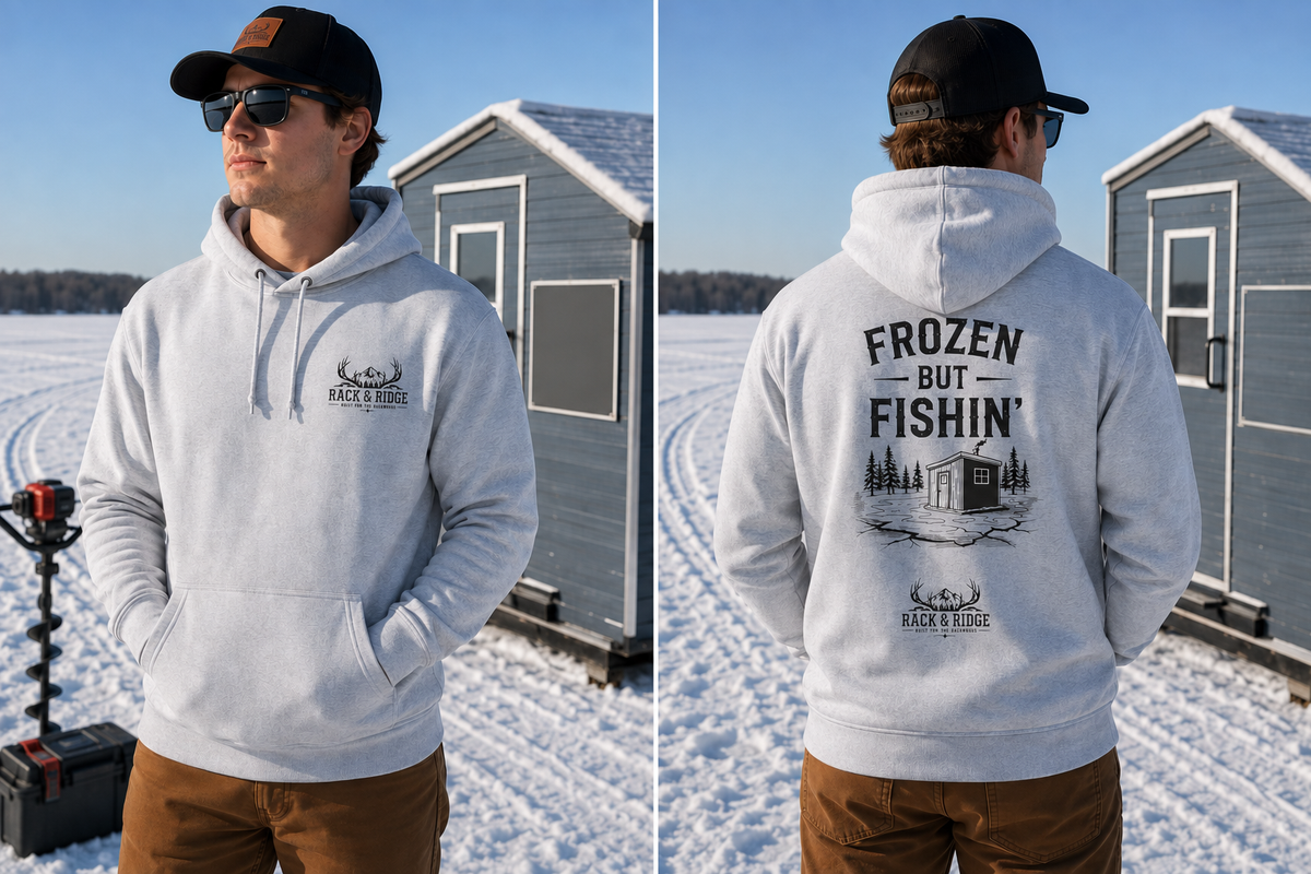 "Frozen but Fishin' "| Rack & Ridge Hoodie