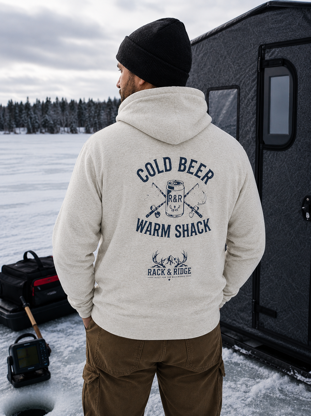 "Cold Beer. Warm Shack." | Rack & Ridge Hoodie
