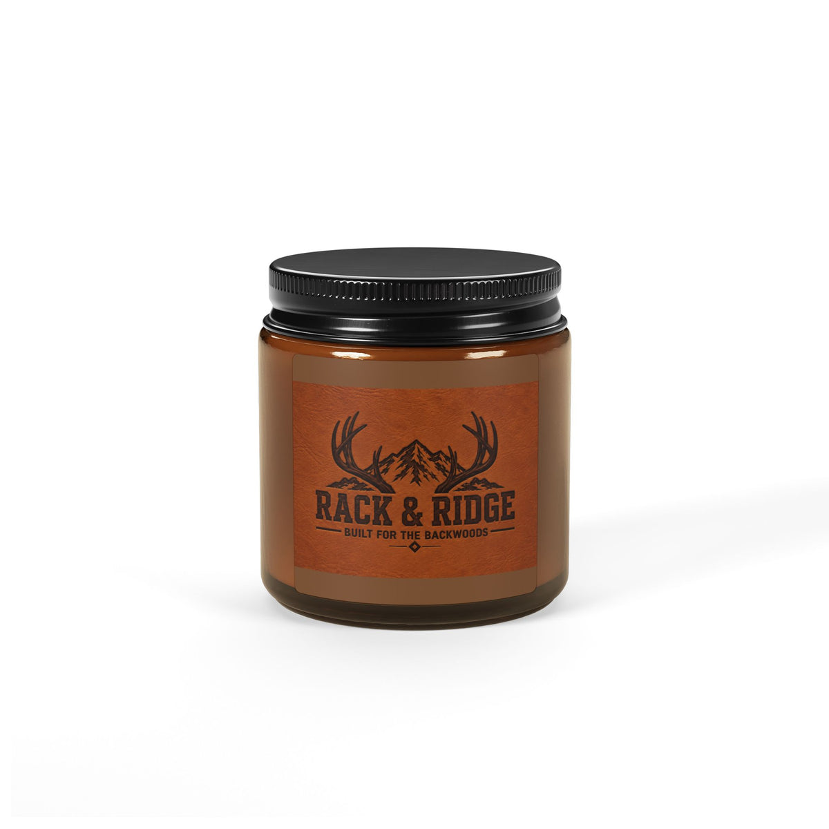 Rustic 'Rack & Ridge' Scented Soy Candle — Amber Jar (Multi-Size)