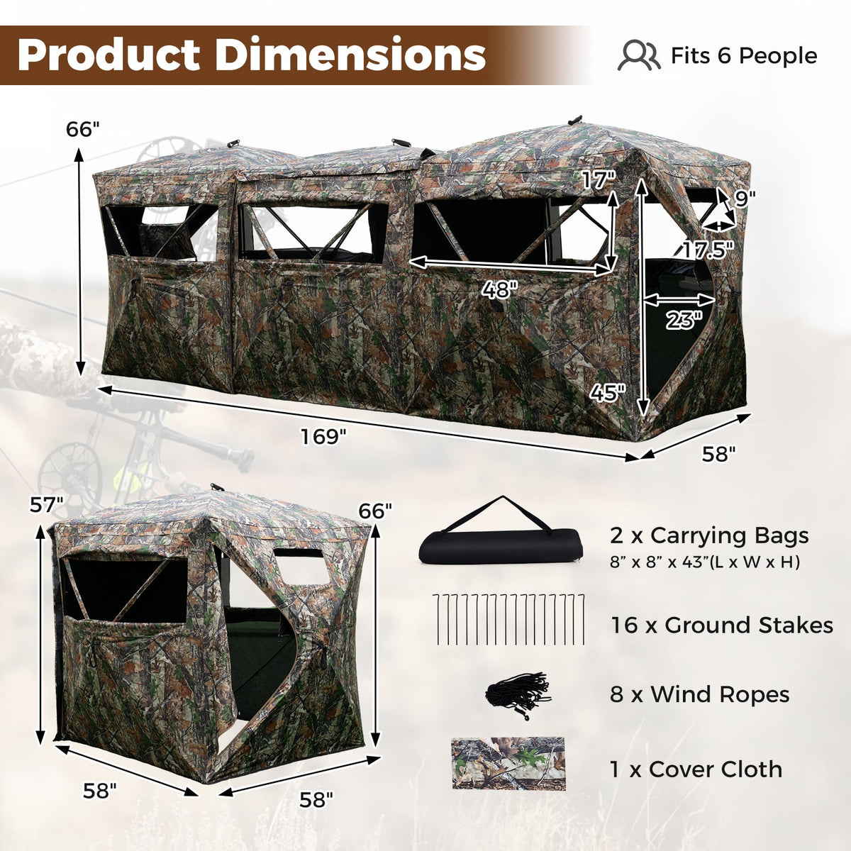 Side-by-Side See-Through Hunting Blinds | 2–6 Person Modular Set