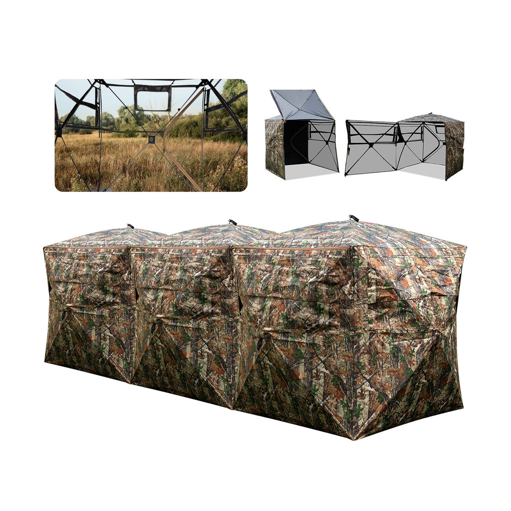 Side-by-Side See-Through Hunting Blinds | 2–6 Person Modular Set
