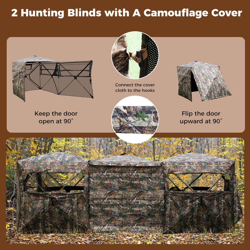 Side-by-Side See-Through Hunting Blinds | 2–6 Person Modular Set
