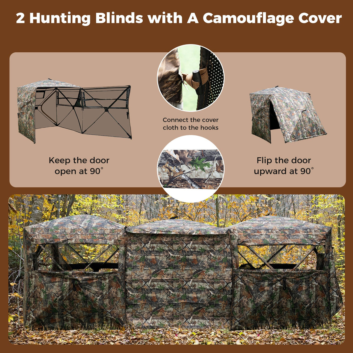 Side-by-Side See-Through Hunting Blinds | 2–6 Person Modular Set