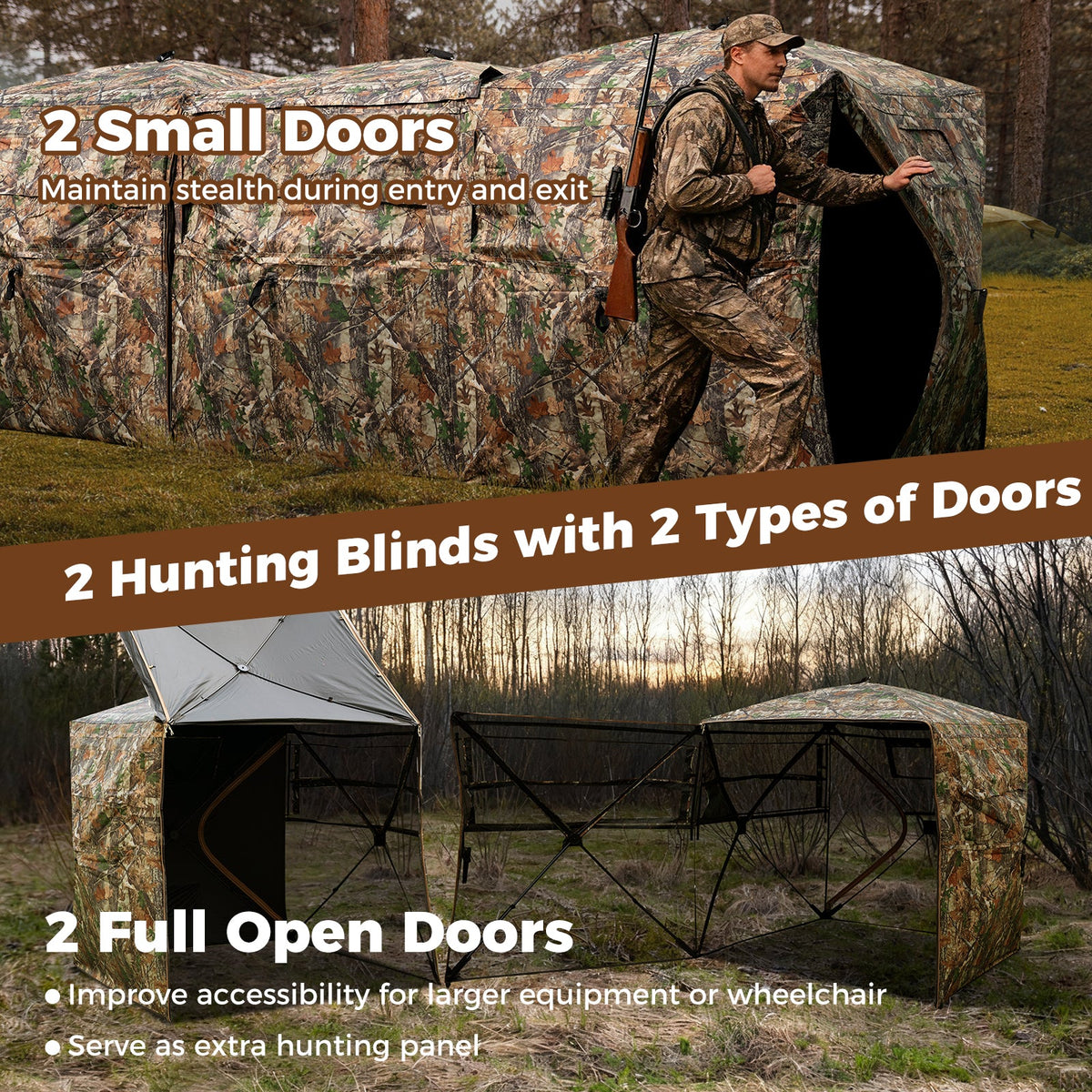 Side-by-Side See-Through Hunting Blinds | 2–6 Person Modular Set