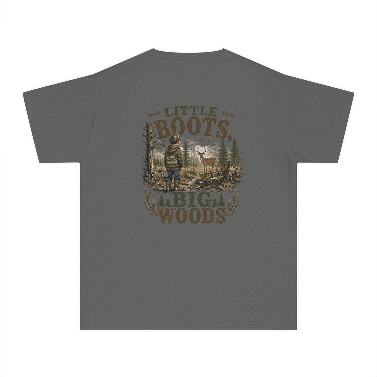 RACK & RIDGE Little Boots, Big Woods Youth Boys' Woodland T-Shirt