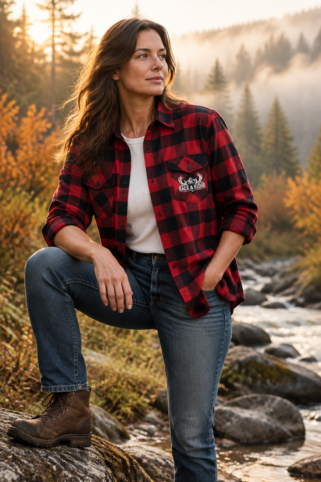 Rack & Ridge Buffalo Plaid Logo Flannel