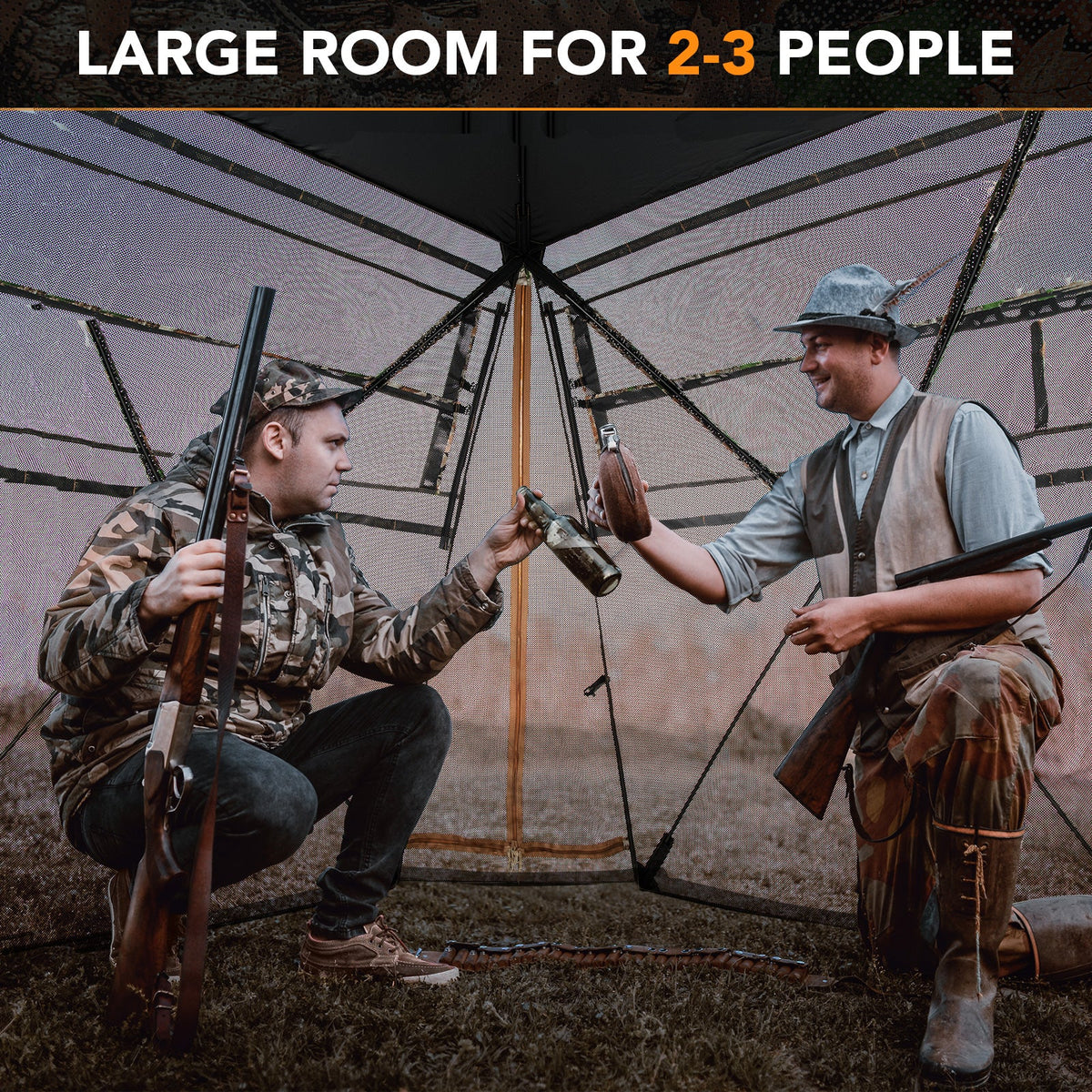 One-Way See-Through Ground Hunting Blind | Deer & Turkey