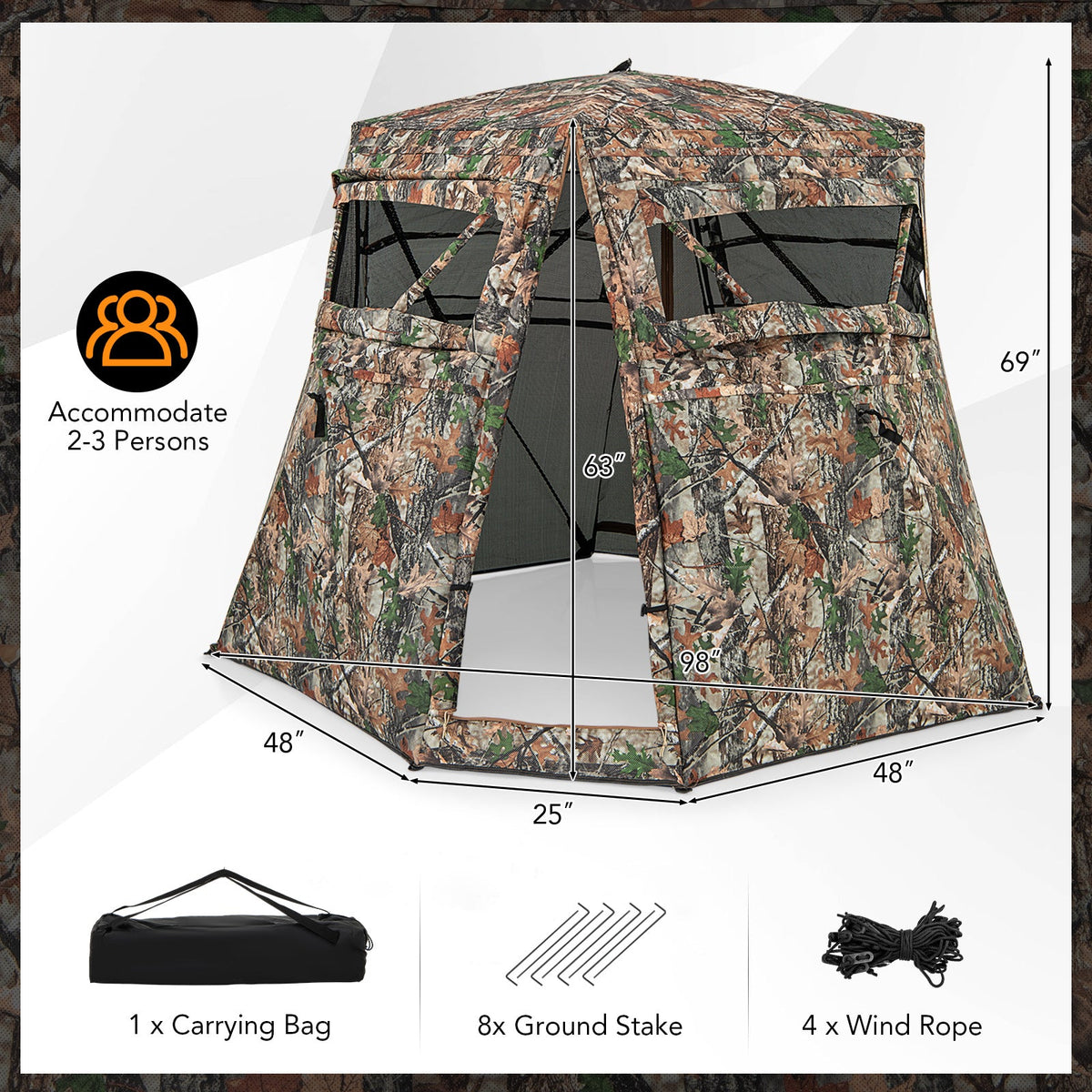One-Way See-Through Ground Hunting Blind | Deer & Turkey