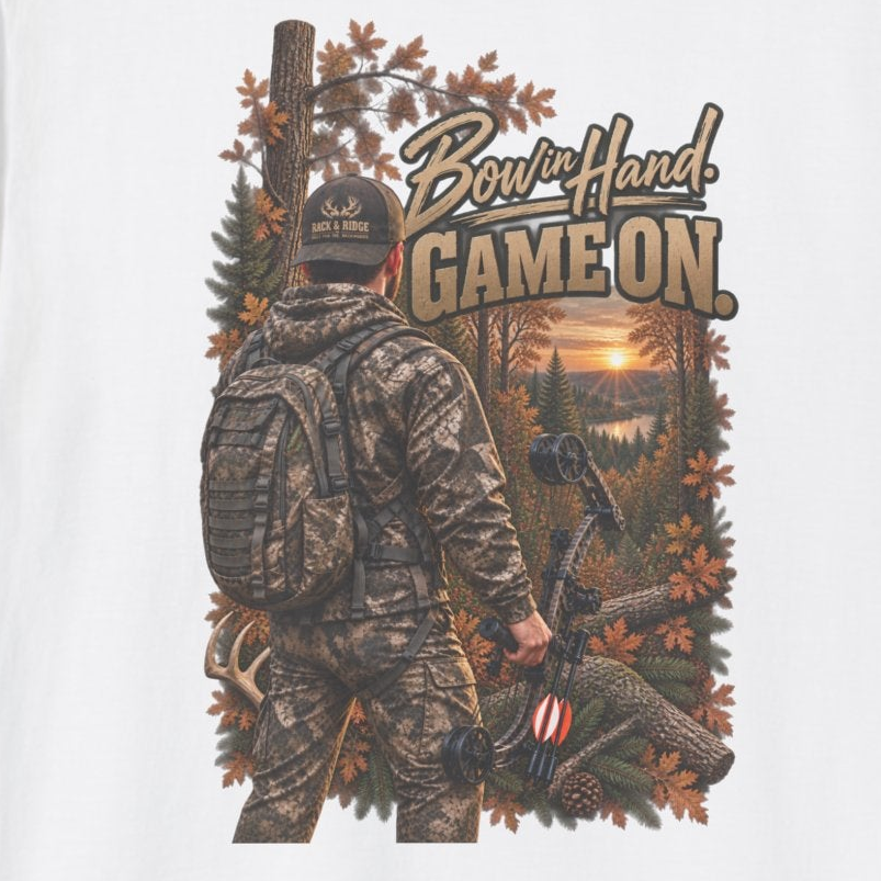 Rack & Ridge | Bow in Hand. Game On. T-Shirt