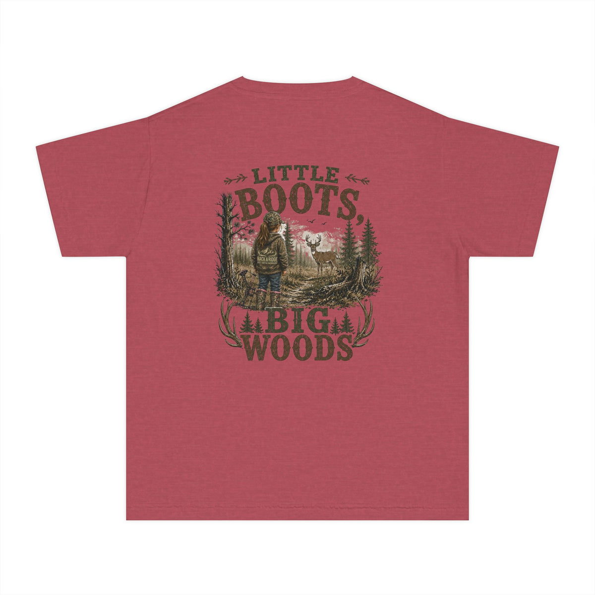 RACK & RIDGE Little Boots, Big Woods Youth Girls' Woodland T-Shirt