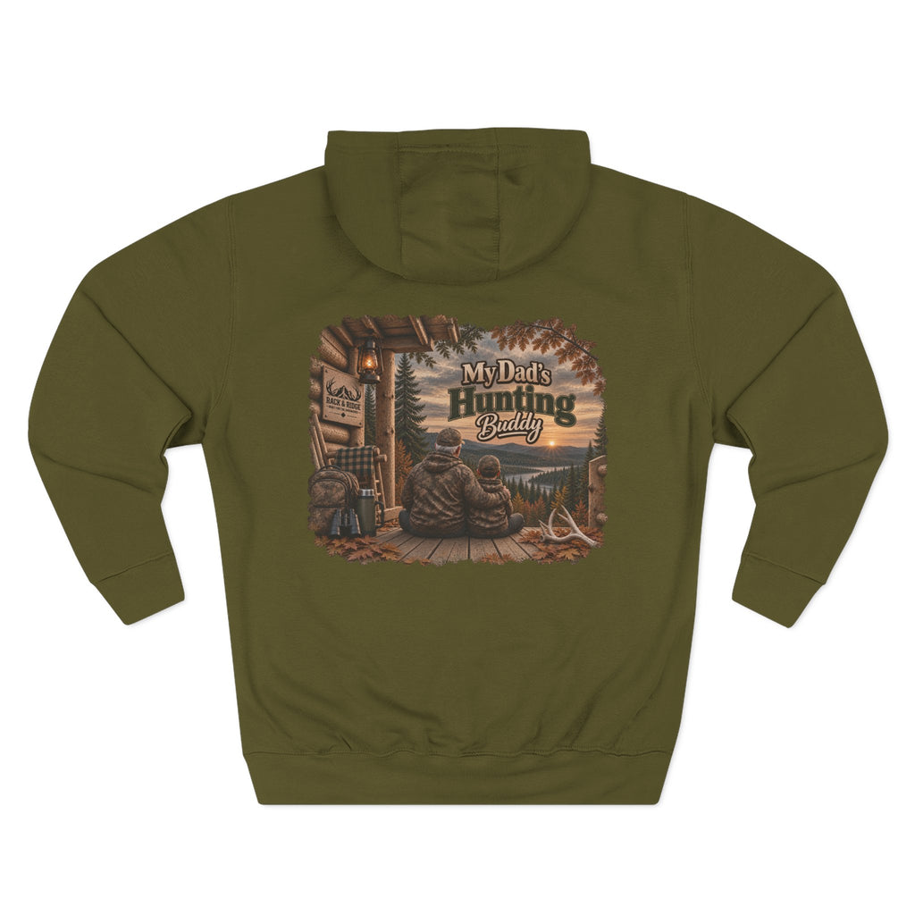 Rack & Ridge “My Dad’s Hunting Buddy” Hoodie — Grandpa & Grandson Outdoor Fleece