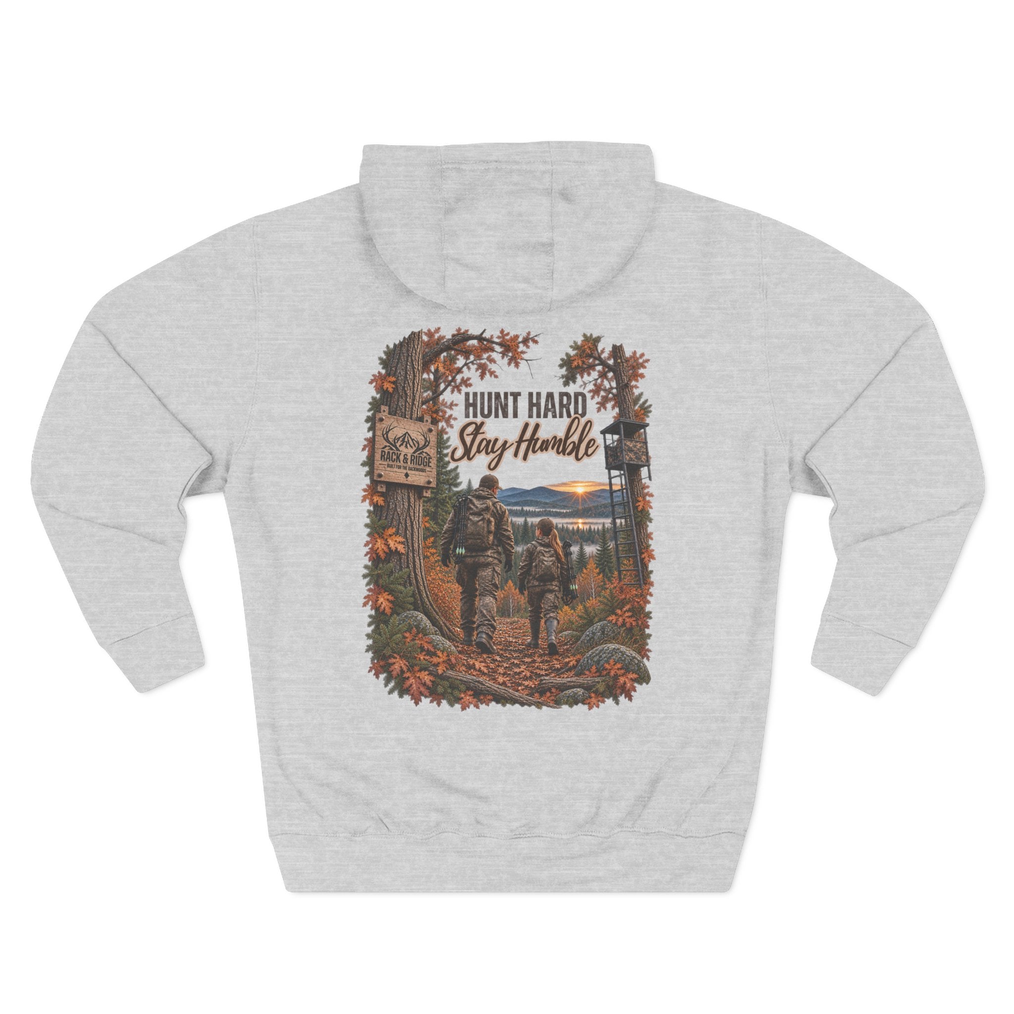 Rack & Ridge “Hunt Hard. Stay Humble.” Hoodie — Outdoor Daughter Fleece