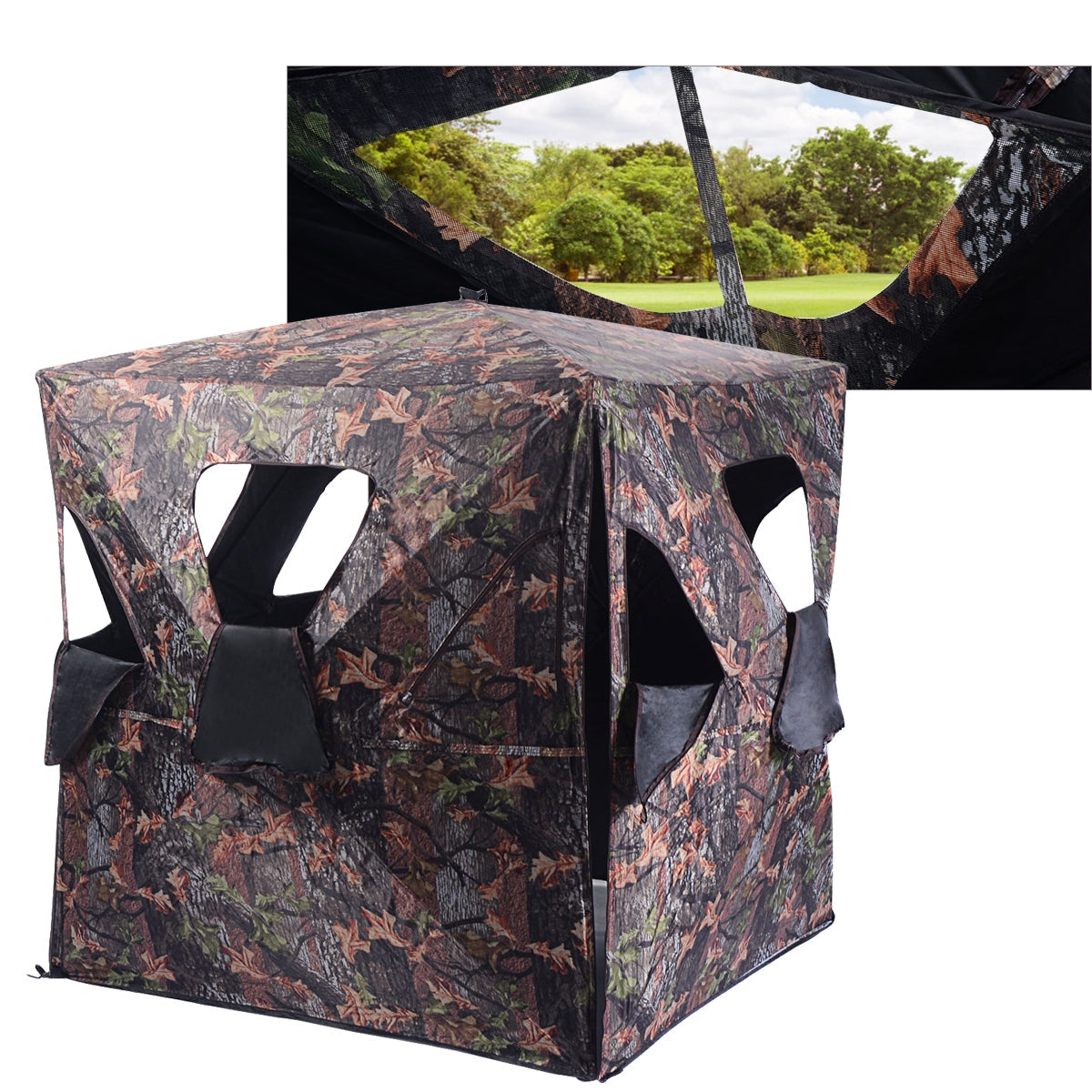 Portable Pop-Up Camo Ground Hunting Blind | 2–3 Person
