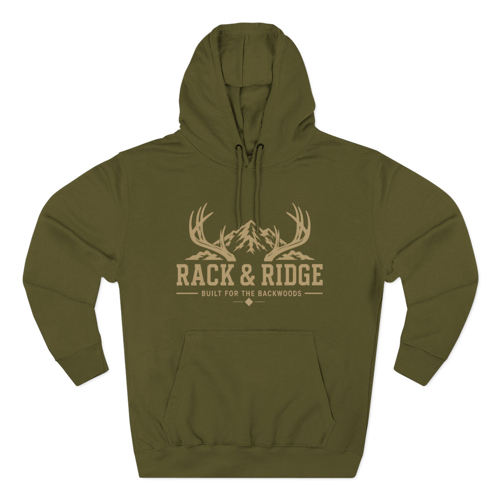 Rack & Ridge Outdoor Hoodie — Hunting Antler Logo