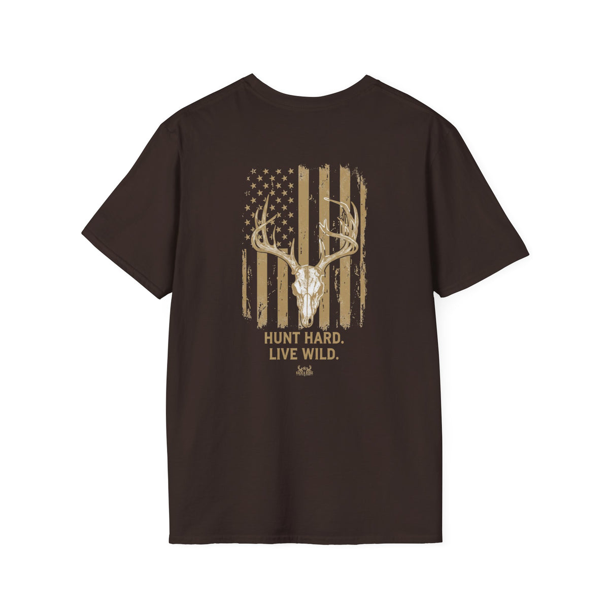 Hunt Hard. Live Wild. | Rack & Ridge Flag T-Shirt