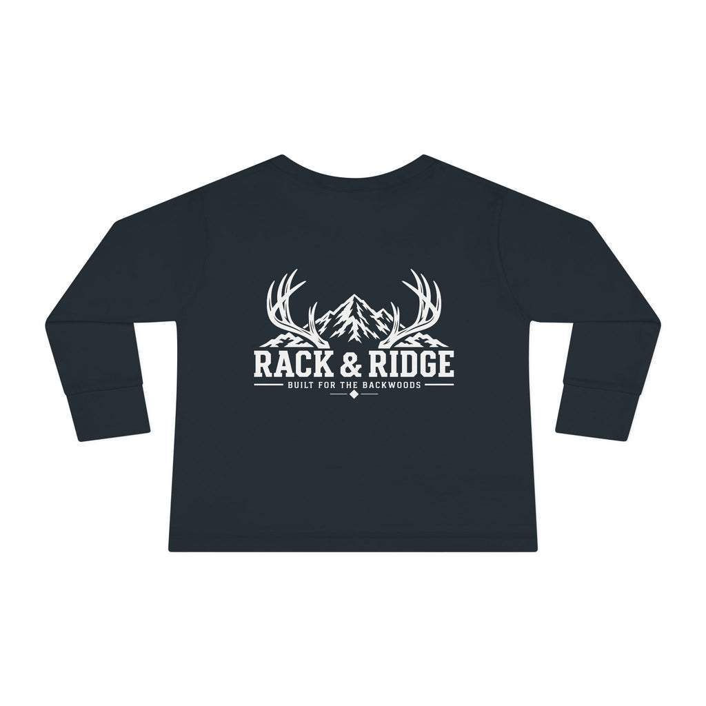 Rack & Ridge Signature Antler Logo Toddler Long Sleeve — Kids Outdoor Shirt