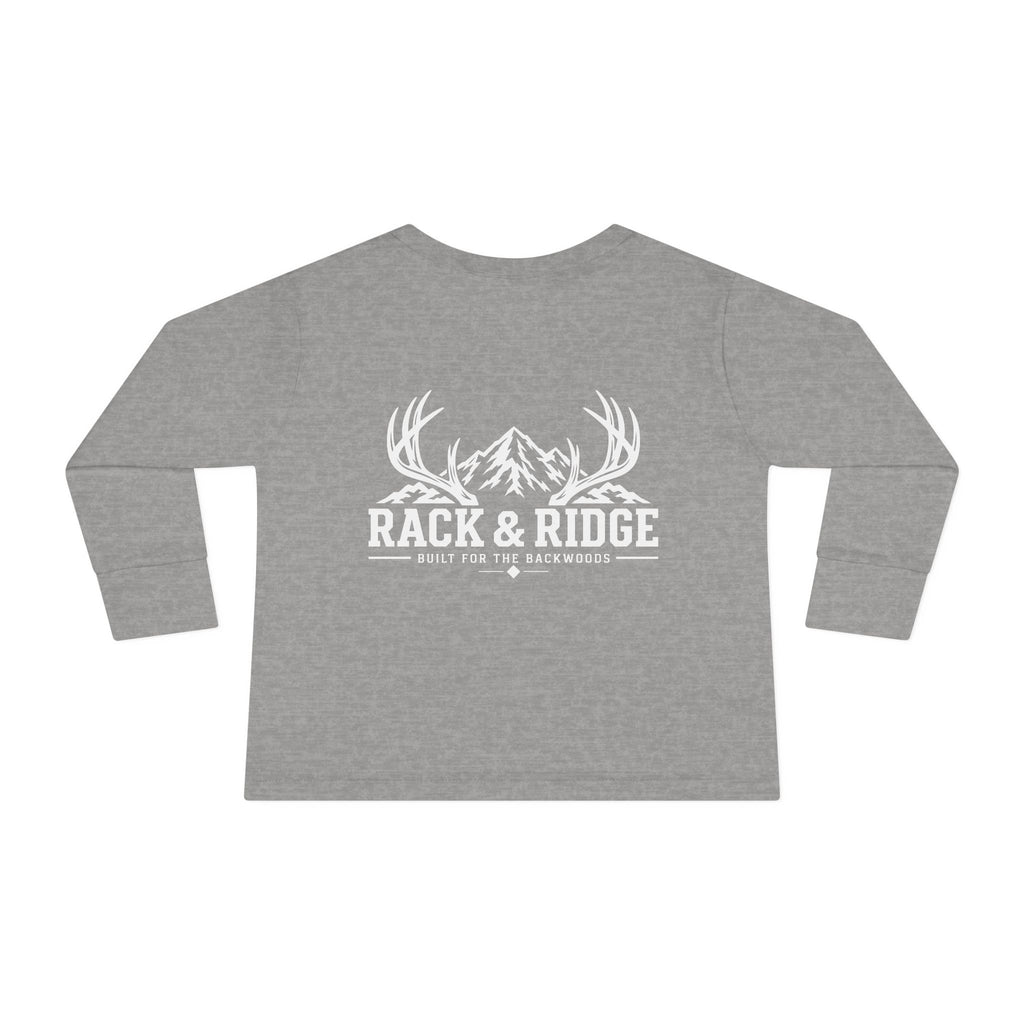 Rack & Ridge Signature Antler Logo Toddler Long Sleeve — Kids Outdoor Shirt