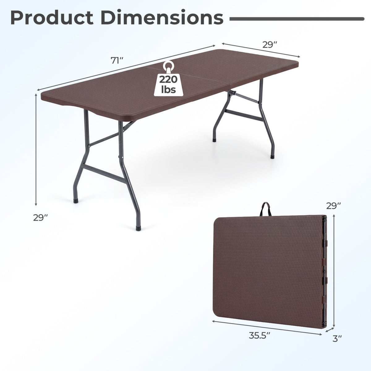 Camping Table | Rattan-Texture Top