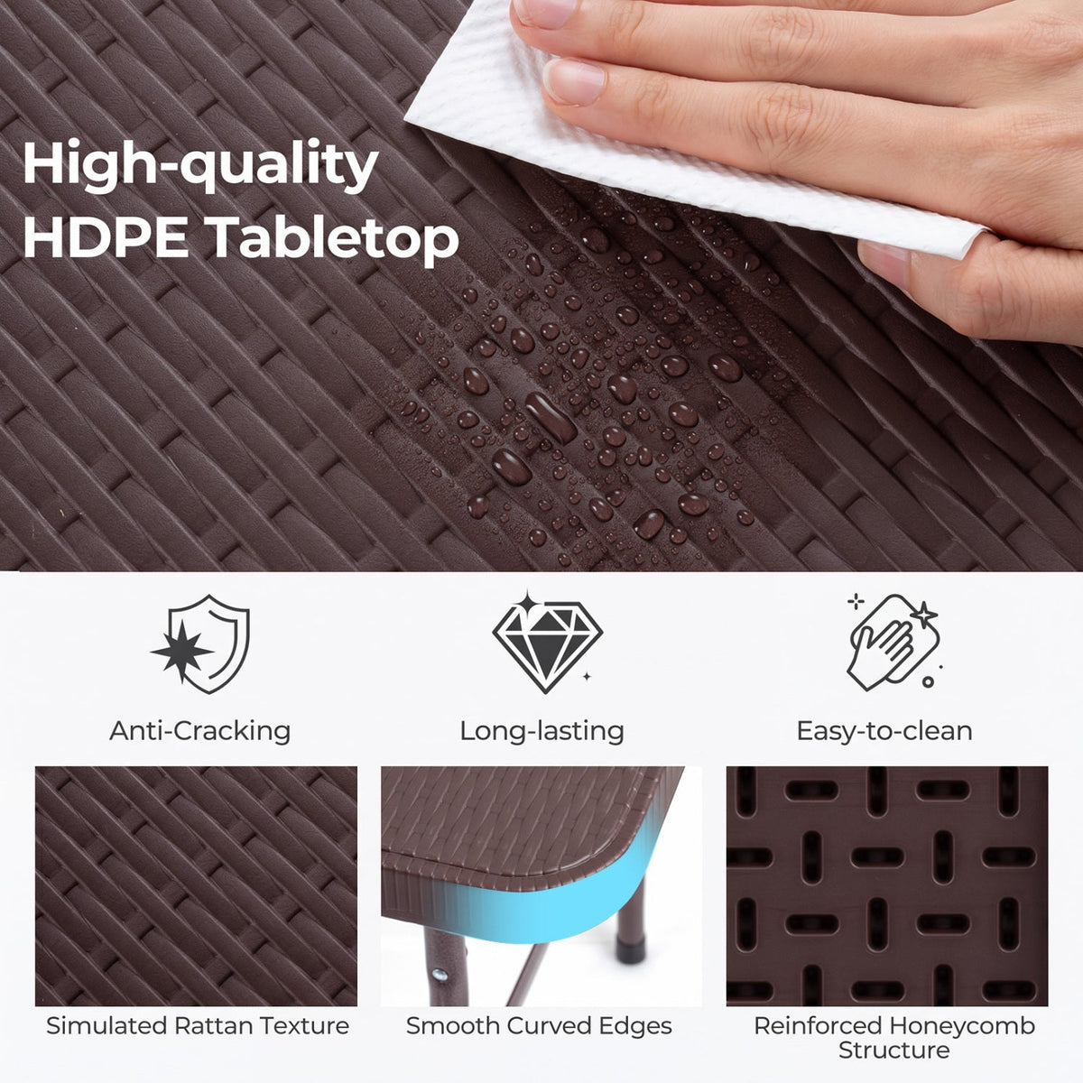 Camping Table | Rattan-Texture Top