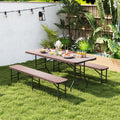 6-Foot Folding Bench | Brown HDPE, Seats Up to 4