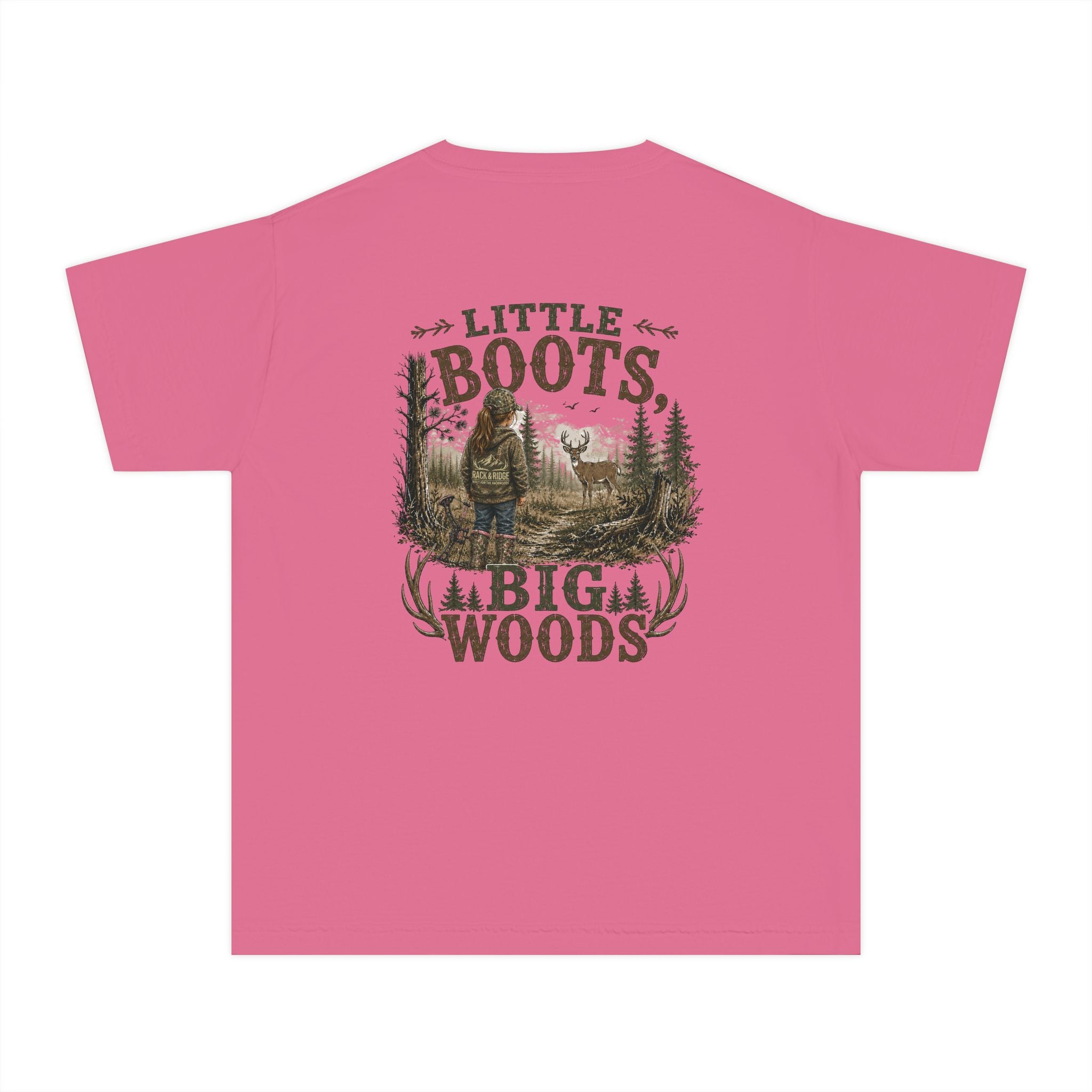 RACK & RIDGE Little Boots, Big Woods Youth Girls' Woodland T-Shirt