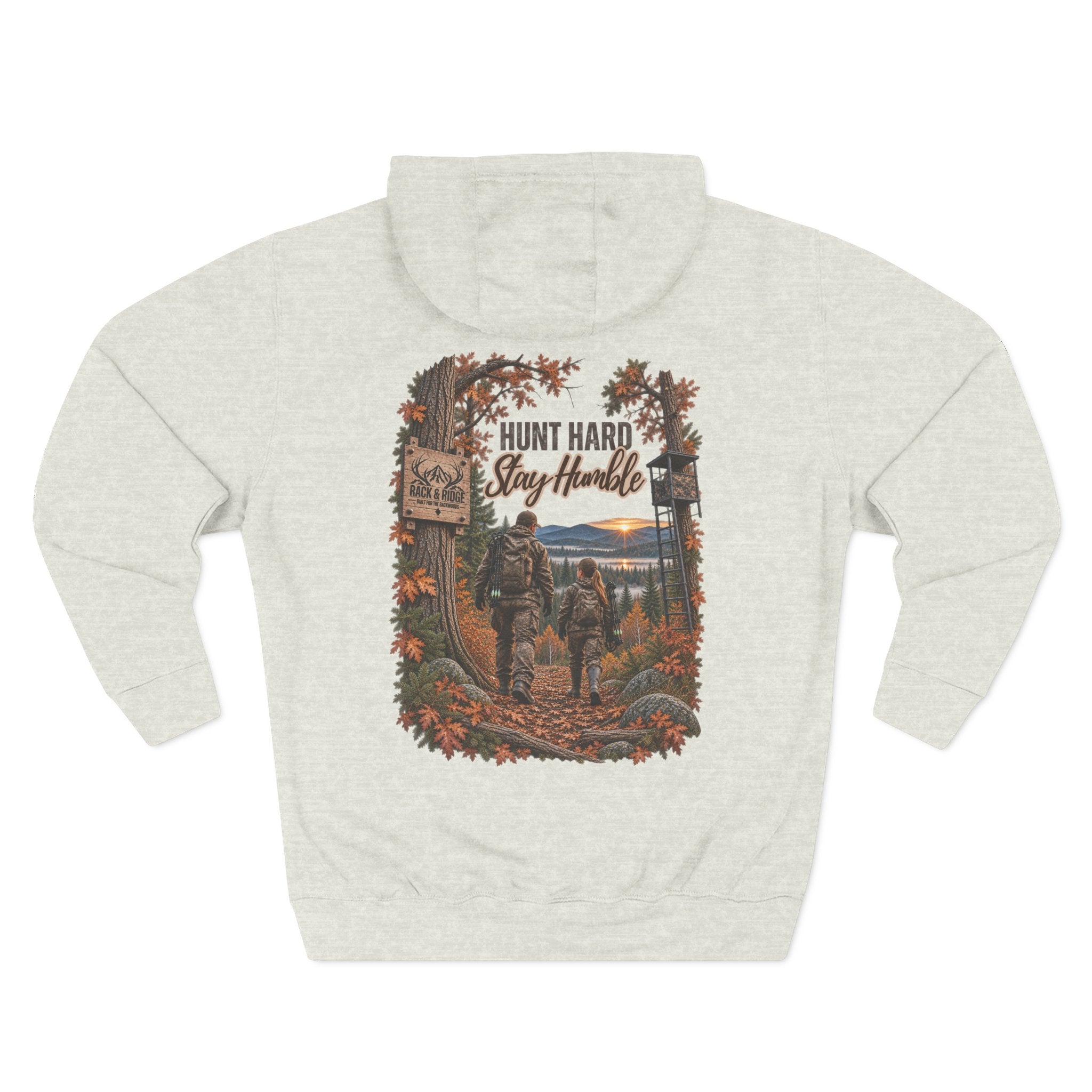 Rack & Ridge “Hunt Hard. Stay Humble.” Hoodie — Outdoor Daughter Fleece