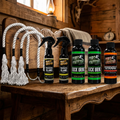 A product lineup for a deer hunting scent kit by Pure Whitetail, featuring three white rope scapes, two bottles of Preorbital Gland spray, two bottles of Buck Urine, and one bottle of Dominant Scrape, with quantity counts displayed 