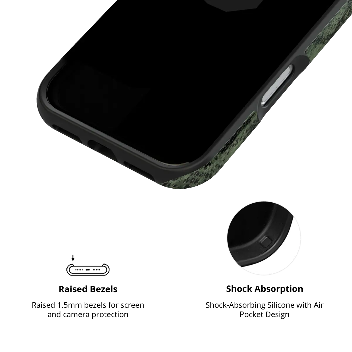 Emerald Python | Olive Green Snake Print iPhone Case