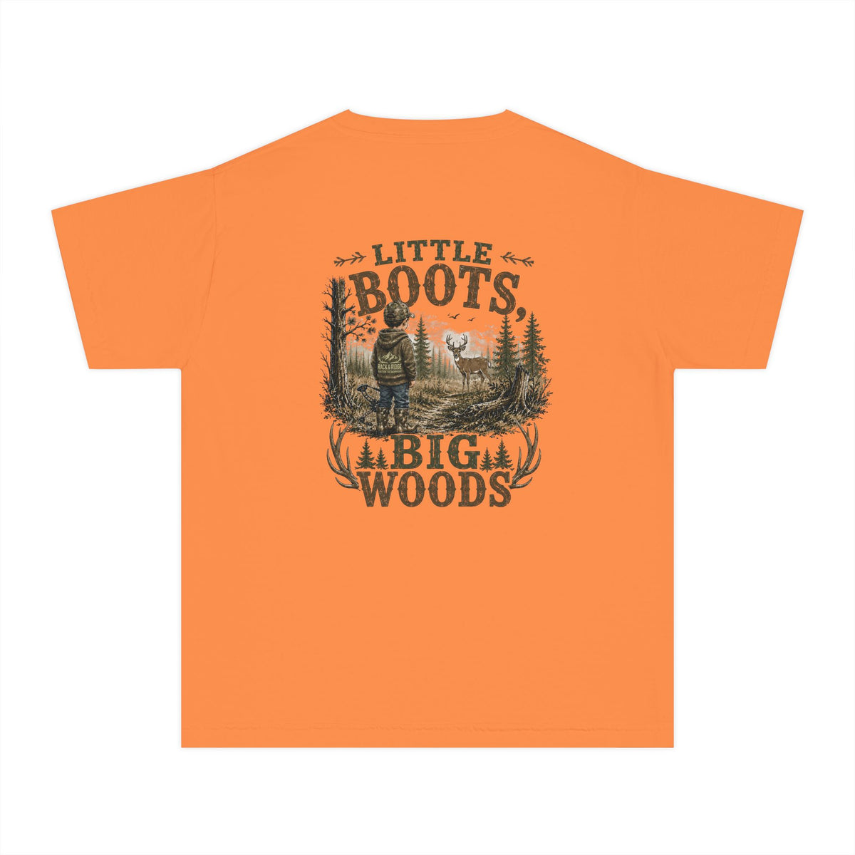 RACK & RIDGE Little Boots, Big Woods Youth Boys' Woodland T-Shirt