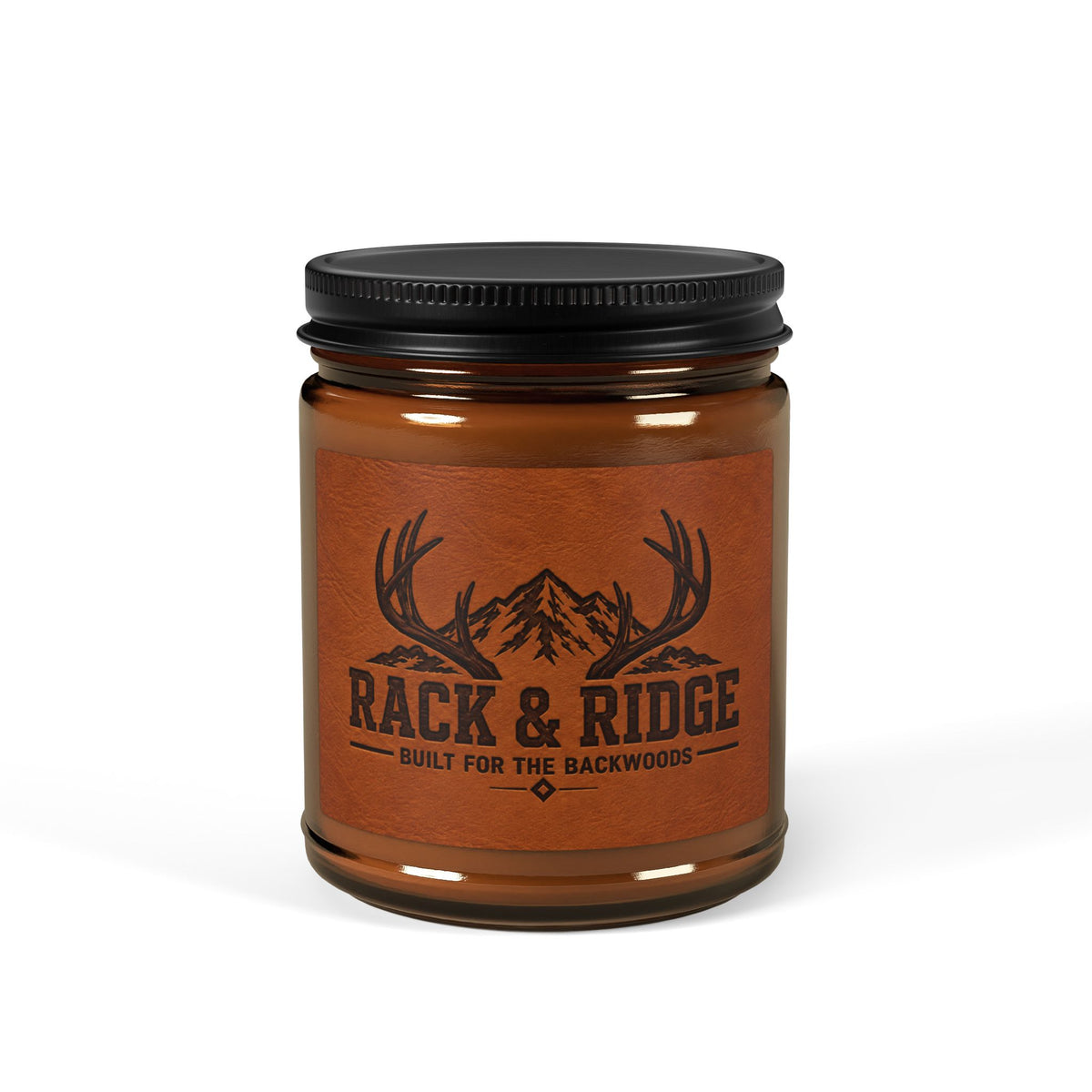 Rustic 'Rack & Ridge' Scented Soy Candle — Amber Jar (Multi-Size)