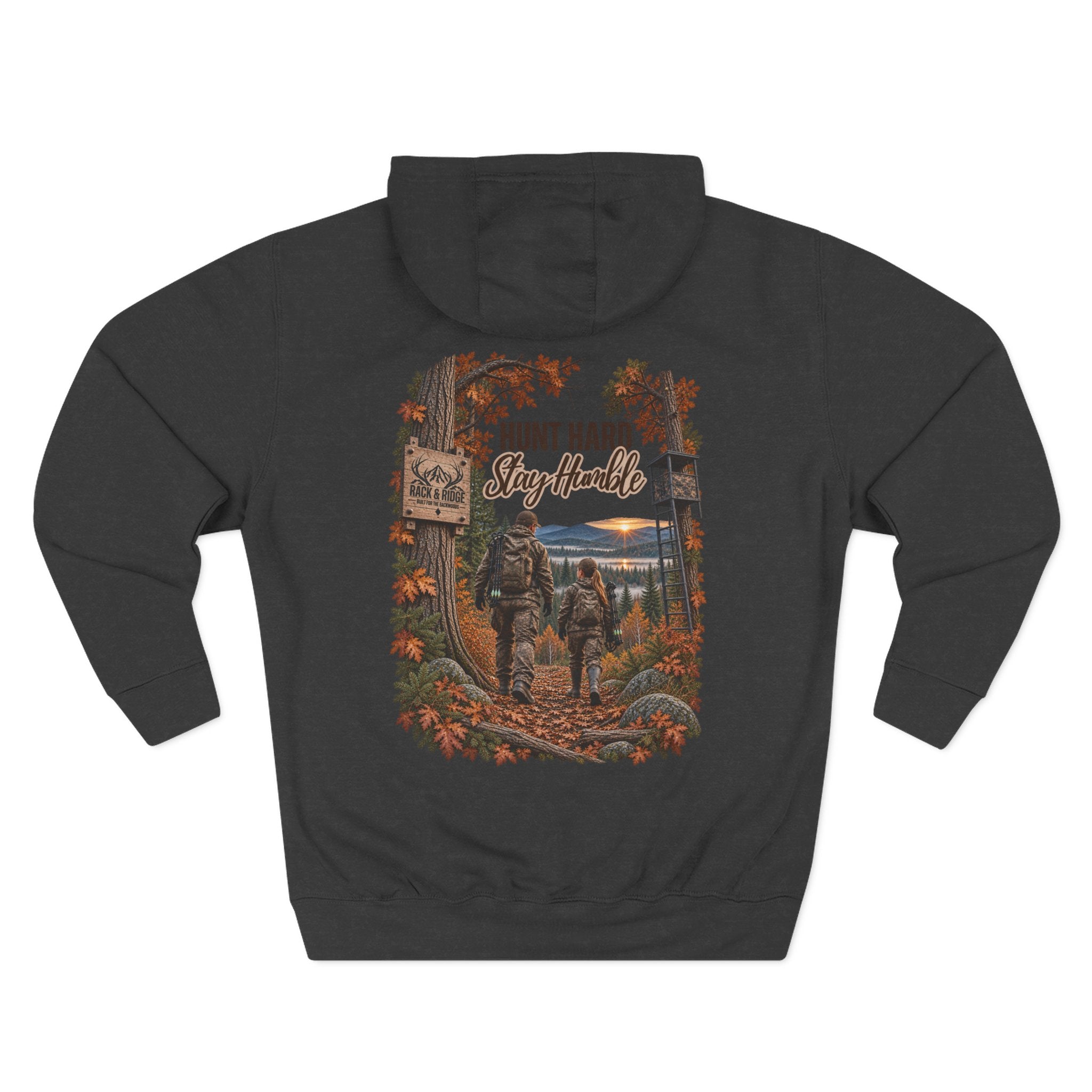 Rack & Ridge “Hunt Hard. Stay Humble.” Hoodie — Outdoor Daughter Fleece