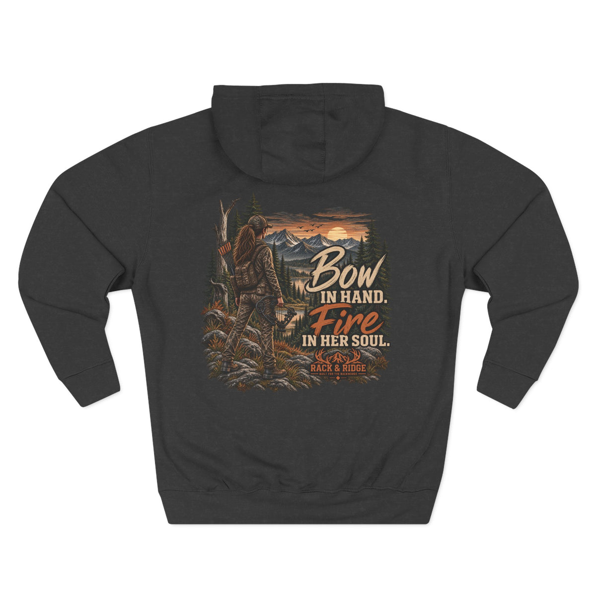 Rack & Ridge | Bow in Hand. Fire in Her Soul. Hoodie