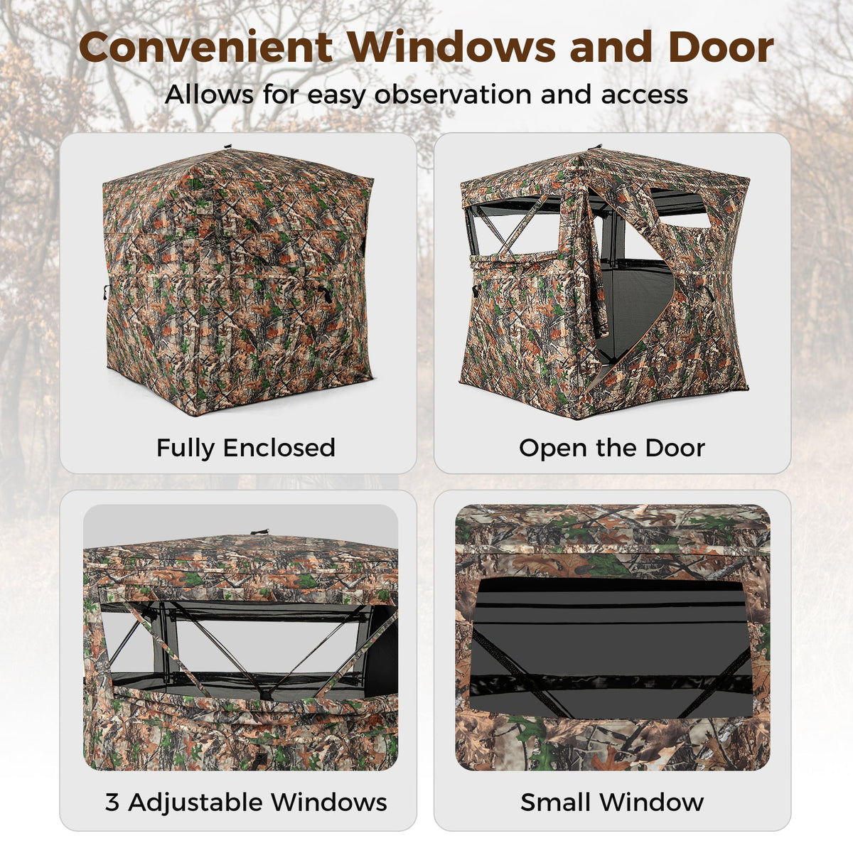 82-Inch Tall See-Through Hunting Blind | 270° View